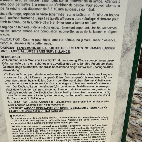 NEW IN BOX Lamplight Farms Glass Oil Lamp - Picture 8 of 13